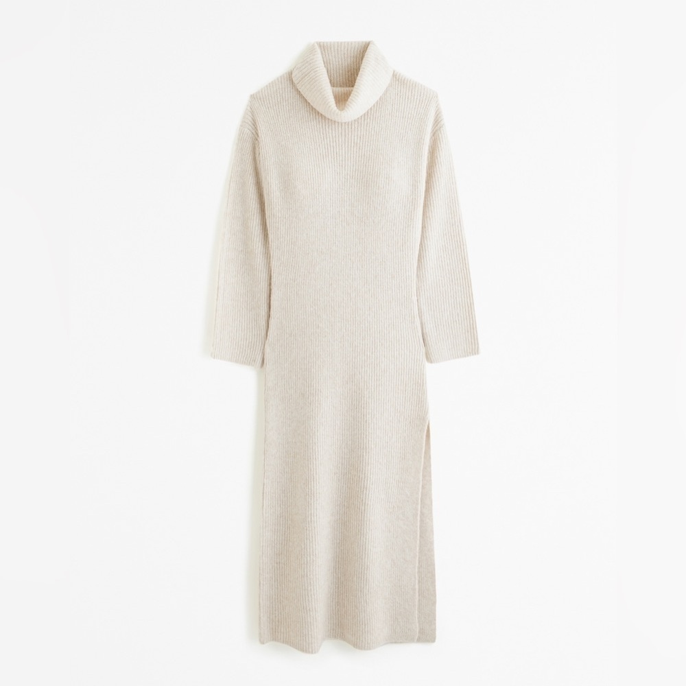 Abercrombie & Fitch Long-Sleeve Turtleneck Midi Sweater Dress Women’s Med Tall